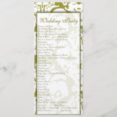 Green Damask Wedding Programm (Rückseite)