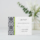 Green Damask Wedding UAWG RSVP Karte (Stehend Vorderseite)