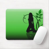 Green Damsel Silhouette Mousepad (Mit Mouse)