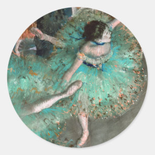 Green Dancer (Danseuse Verte) Edgar Degas Runder Aufkleber