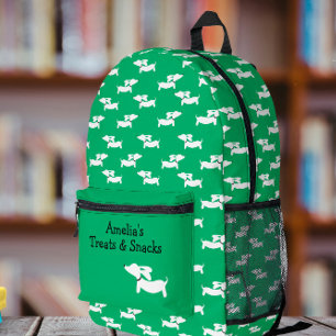 Green Dancing Dackeln Beutel für Dackel Hunde Mama Bedruckter Rucksack
