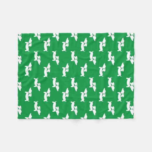 Green Dancing Dackeln Fleece Blanket Design (Vorderseite (Horizontal))