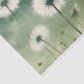 Green Dandelion Delicate Horizons Decoupage Print Seidenpapier (Ausschnitt)