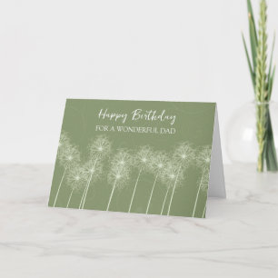 Green Dandelions Vater Geburtstag Karte
