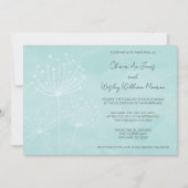 Green Dandelions Wedding aus Sea Glass Einladung (Vorderseite)