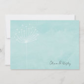 Green Dandelions Wedding aus Sea Glass Einladung (Rückseite)