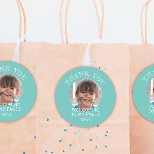 Green Danke, Birthday Boy Foto Runder Aufkleber