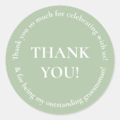 Green Danke Gastgeschenk Hochzeit Aufkleber (Vorderseite)