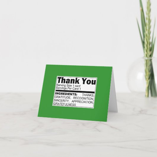 Green Danke Ingredients Card (Vorderseite)