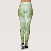 Green & Dark Orange Crystal Geometric Design Leggings (Rückseite)