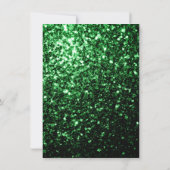 Green dark sparkles Sweet 16 elegant script Dankeskarte (Rückseite)