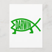 Green Darwin Fish Postkarte (Vorderseite)