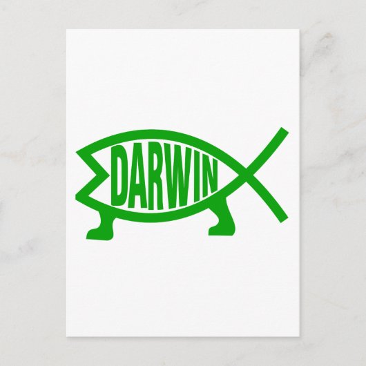 Green Darwin Fish Postkarte (Vorderseite)