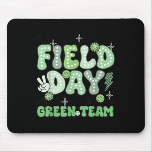 Green-Day-Team Groovy Smile Face Checkered S Mousepad