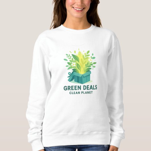 Green Deals, Clean Planet – Green Monday Eco Sweatshirt (Vorderseite)