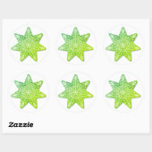 Green Decorated Christmas Star Sticker (Blatt)