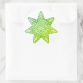 Green Decorated Christmas Star Sticker (Tasche)