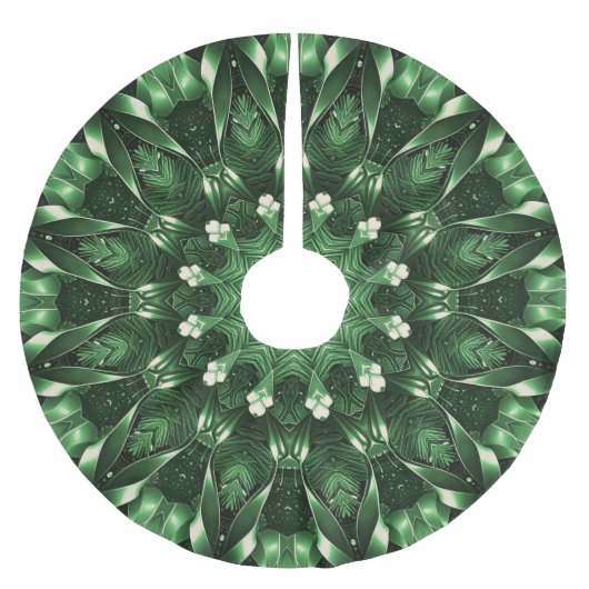 Green Decorative Christmas Tree Skirt Polyester Weihnachtsbaumdecke (Vorderseite)