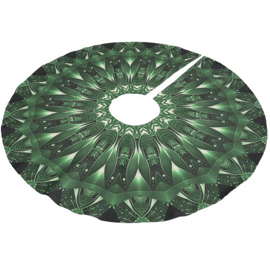 Green Decorative Christmas Tree Skirt Polyester Weihnachtsbaumdecke (Schrägansicht)