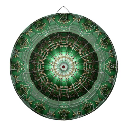 Green Decorative Floral Dartboard Dartscheibe (vorne)