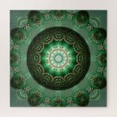 Green Decorative Floral Jigsaw Puzzle (Horizontal)