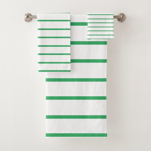 Green Decorative Stripe Muster Badhandtuch Set (Insitu)
