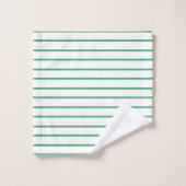 Green Decorative Stripe Muster Badhandtuch Set (Waschlappen)