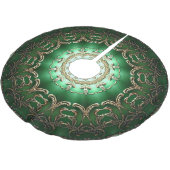 Green Decorative Tree Skirt Polyester Weihnachtsbaumdecke (Schrägansicht)