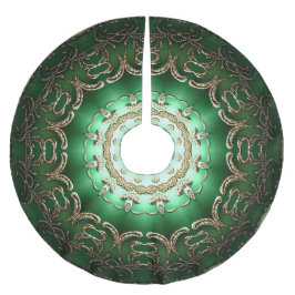 Green Decorative Tree Skirt Polyester Weihnachtsbaumdecke