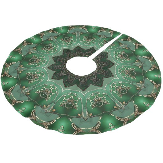 Green Decorative Tree Skirt Polyester Weihnachtsbaumdecke (Schrägansicht)