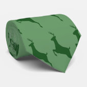 Green Deer Necktie Krawatte (Gerollt)