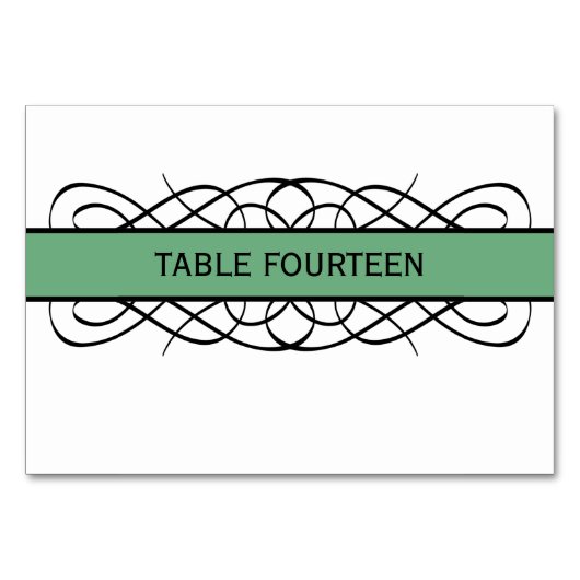 Green Deko Blühe Table Card Tischnummer (Vorderseite)