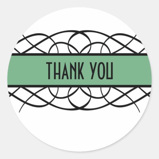 Green Deko Blühte Danke Stickers (Vorderseite)