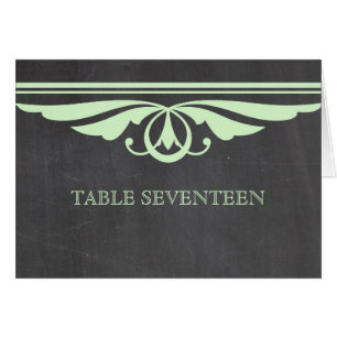 Green Deko Chalkboard Tischnummer Card