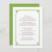 Green Deko Chic Wedding Info Card Begleitkarte (Vorne/Hinten)