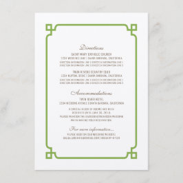 Green Deko Chic Wedding Info Card Begleitkarte