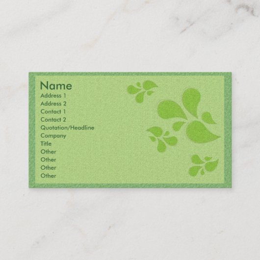 Green Deko Visitenkarte (Vorderseite)