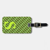 Green Deli Dill Pickle Monogram Personalisiert Gepäckanhänger (Vorderseite horizontal)