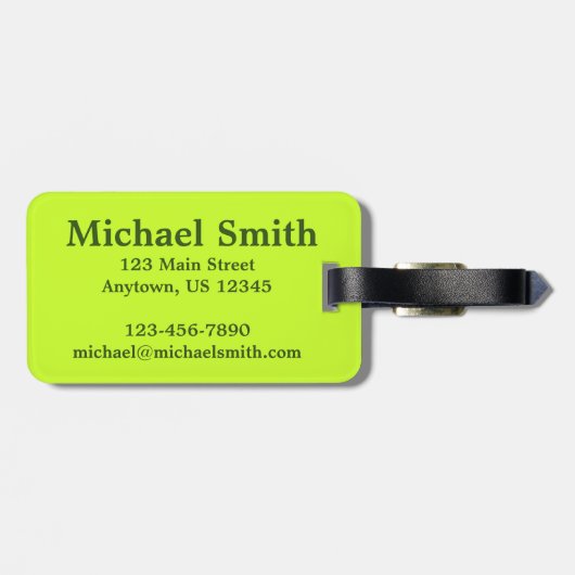 Green Deli Dill Pickle Monogram Personalisiert Gepäckanhänger (Rückseite horizontal)