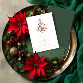 Green Delicate Simple Chic Winter Christmas Tree Einladung