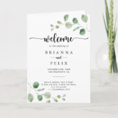 Green Delight Eucalyptus Folded Wedding Program Programm (Vorderseite)