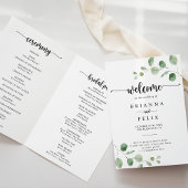 Green Delight Eucalyptus Folded Wedding Program Programm