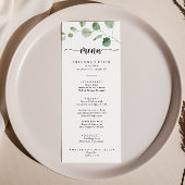 Green Delight Eukalyptus Calligraphy Dinner Menu Menükarte