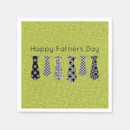 Green Denim Black Neck Ties Happy Vathers Day Serviette
