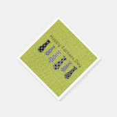 Green Denim Black Neck Ties Happy Vathers Day Serviette (Ecke)