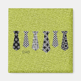 Green Denim Black Neck Ties VATER Office Boss Magnet