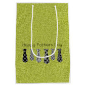 Green Denim Neck Ties Happy Vathers Day VATER Mittlere Geschenktüte (Rückseite)