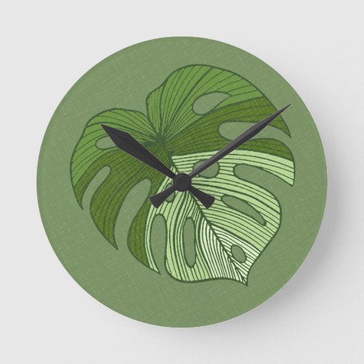 Green Denim Runde Wanduhr (Vorderseite)