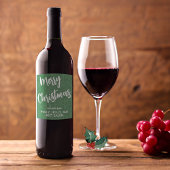 Green Denim White Script, Business Name Set 6 Weinetikett