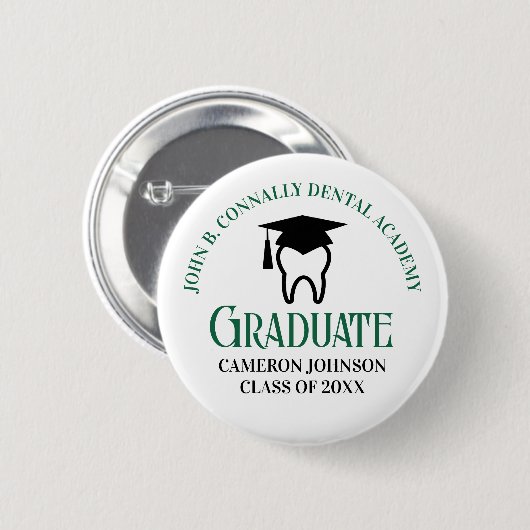 Green Dental Academy Custom Abschluss Button (Vorne & Hinten)